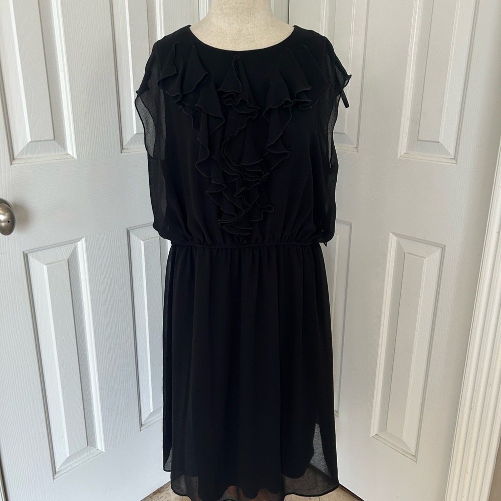 GNW Black Ruffled Midi Sundress